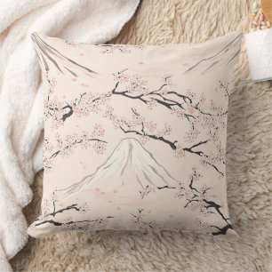 Mount Fuji mit Kirschblüten – Japanisch (1) Kissen