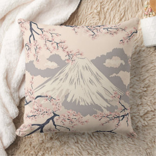 Mount Fuji mit Kirschblüten – Japanisch (2) Kissen