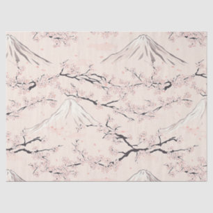 Mount Fuji mit Kirschblüten – Japanisch Seidenpapier