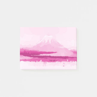 Mount Fuji pink post it, niedliche Wasserfarbe Post-it Klebezettel