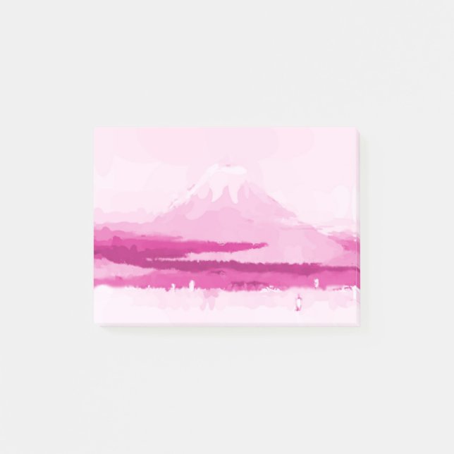Mount Fuji pink post it, niedliche Wasserfarbe Post-it Klebezettel (Vorderseite)
