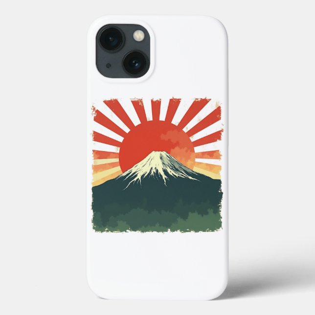 Mount Fuji Retro Japan iPhone case - Aufstieg Sun (Rückseite)