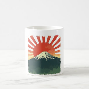 Mount Fuji Retro Japan Tasse – Vintage Rising Sun
