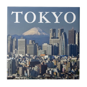 Mount Fuji Skyline des Bezirks Shinjuku Tokio Ja Fliese