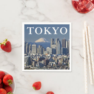 Mount Fuji   Skyline des Bezirks Shinjuku Tokio Ja Serviette