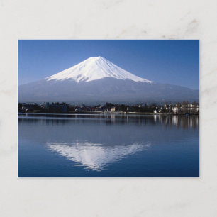 Mount Fuji und Reflexion im Kawaguchi-See, Japan Postkarte