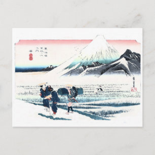 Mount Fuji und Rice Fields Ukiyo-e von Hiroshige Postkarte