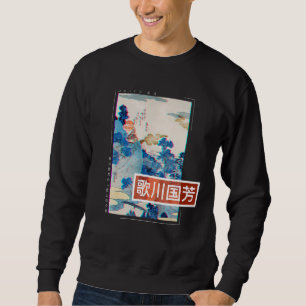 Mount Fuji Vintag Japanisch Woodblock Vaporwave Ja Sweatshirt
