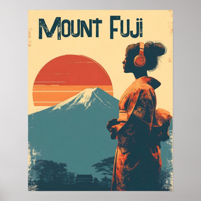 Mount Fuji vintage Poster (Vorne)