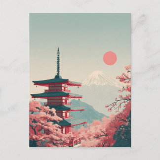 Mount Fuji vintage Postkarte