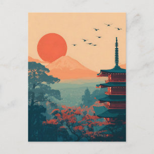 Mount Fuji vintage Postkarte