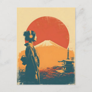 Mount Fuji Vintage Postkarte