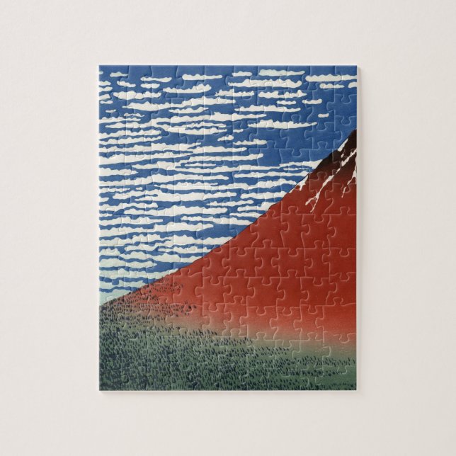 Mount Fuji Volcano Japan Malerei Puzzle (Vertikal)