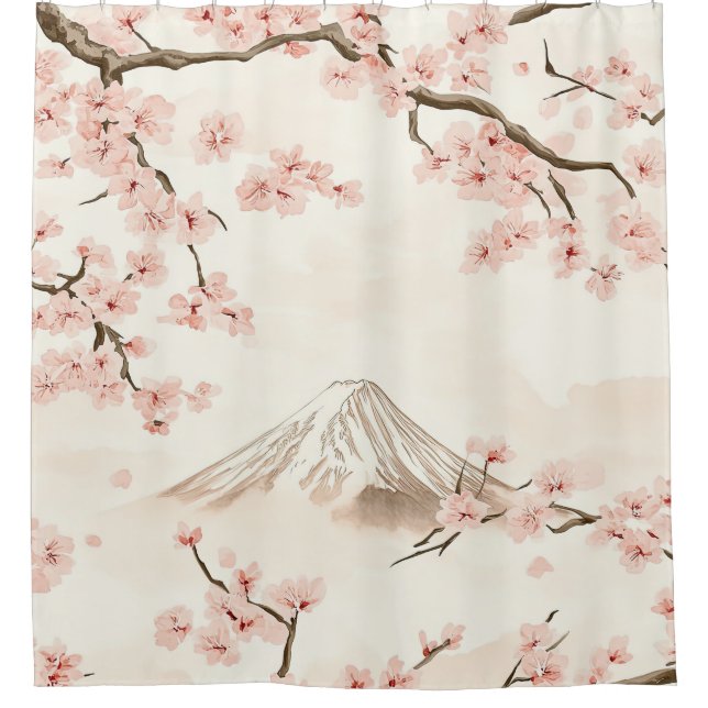 Mount Fuji with Cherry Blossoms – Japanese (3) Duschvorhang (Vorderseite)