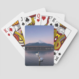 Mount Fuji   Yamanaka See mit Schwänen Spielkarten