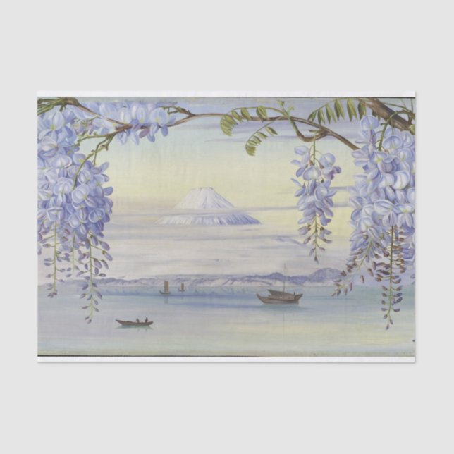 Mount Fujiyama Japan Wysteria von Marianne North Seidenpapier (Vorderseite)