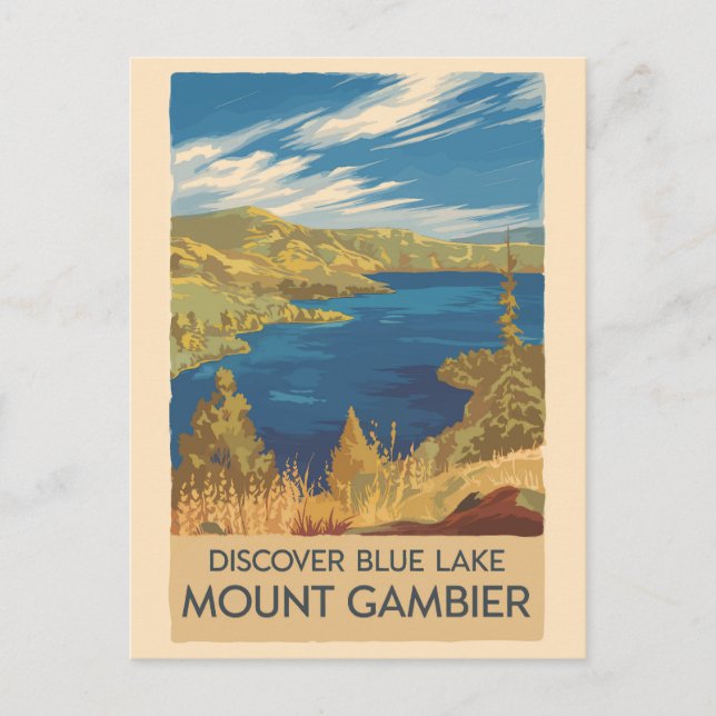 Mount Gambier Australia Illustration Travel Art Postkarte (Vorderseite)