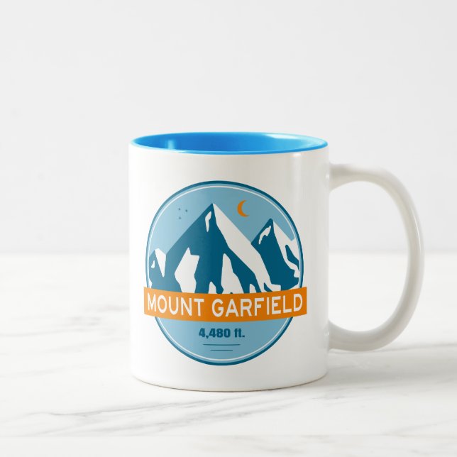 Mount Garfield New Hampshire Stars Moon Zweifarbige Tasse (Rechts)