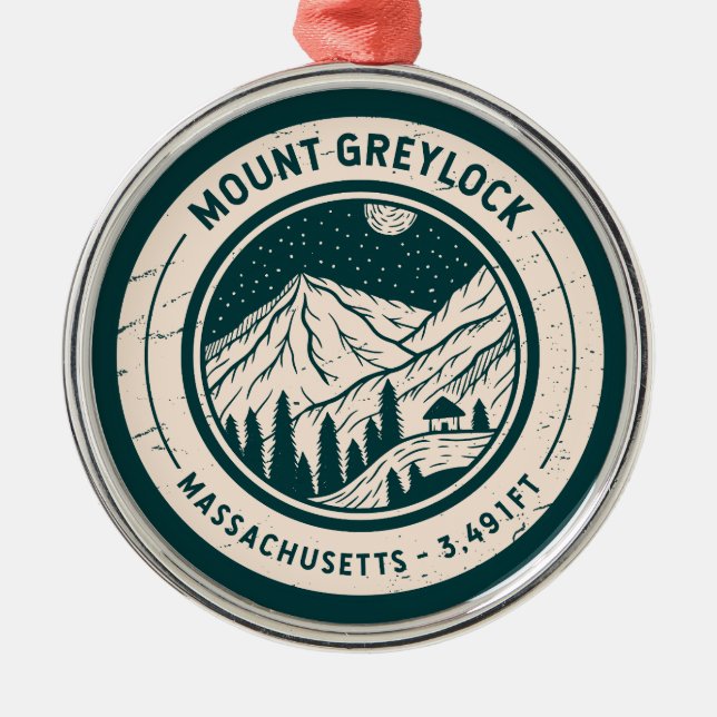 Mount Greylock Massachusetts Wandern Ornament Aus Metall (Vorne)