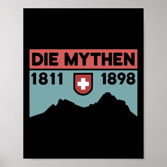 Mount Grosser Mythen Hike Mountain Biking Swiss Hi Poster (Vorne)