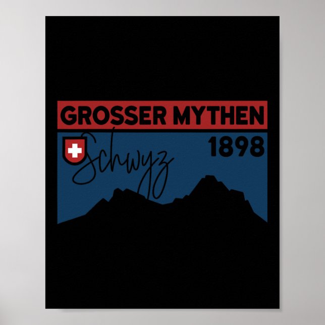 Mount Grosser Mythen Hike Mountain Biking Swiss Hi Poster (Vorne)