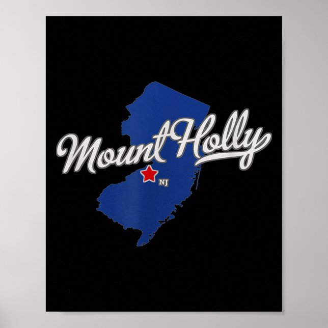Mount Holly New Jersey Nj Map  Poster (Vorne)
