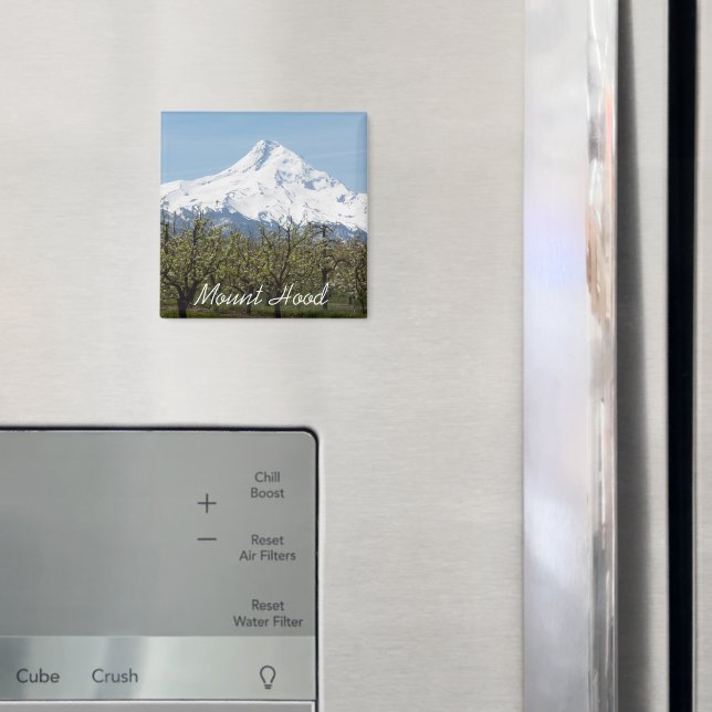 Mount Hood and Obstplantagen Foto Magnet (In Situ (Kühlschrank))