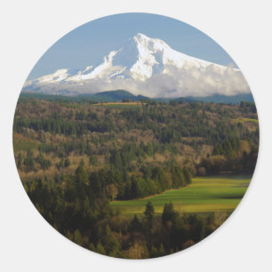 Mount Hood, Jonsrud-Aussichtspunkt, Sandy, Oregon Runder Aufkleber