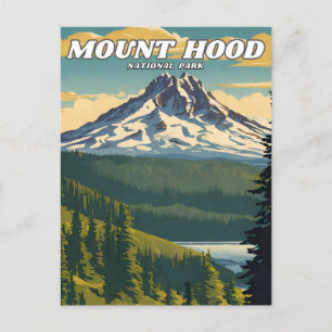 Mount Hood National Park Illustrationsretro Postkarte