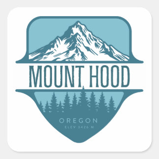 Mount Hood Oregon Bergkamm-Design Quadratischer Aufkleber