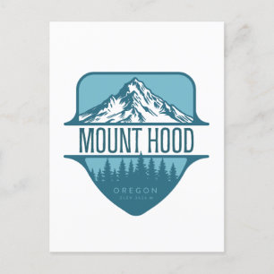 Mount Hood Oregon Mountain Wappen Design Postkarte