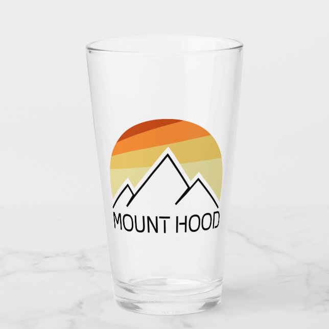 Mount Hood Oregon Retro Glas (Vorderseite)