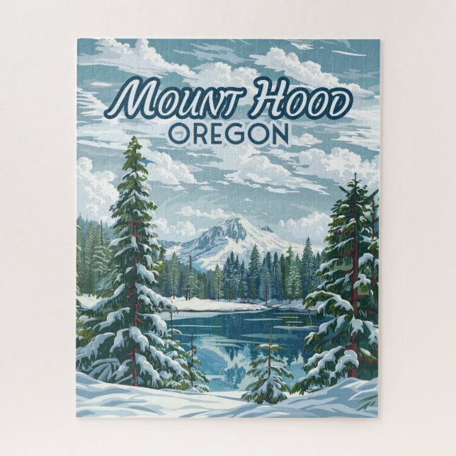 Mount Hood Oregon Ski Pazifik Nordwestwinter Puzzle (Vertikal)