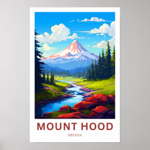 Mount Hood Oregon Travel Print Poster