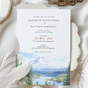 Mount Hood Oregon Wassercolor Hochzeit Einladung