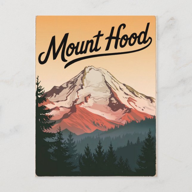 Mount Hood Vintag Postkarte (Vorderseite)