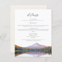 MOUNT HOOD Watercolor Wedding Details Card