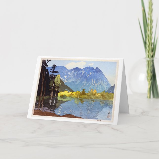 Mount Hotaka, Hiroshi Yoshida, Woodcut Karte (Vorderseite)