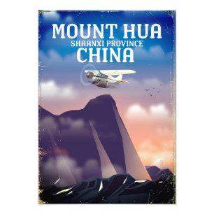 Mount Hua China Vintages Flugplakat Fotodruck