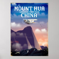 Mount Hua China Vintages Flugplakat