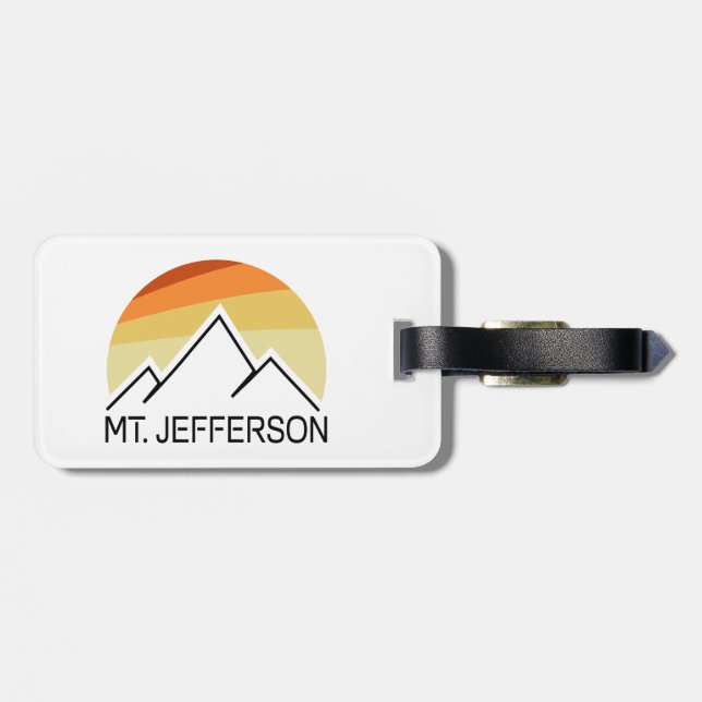 Mount Jefferson New Hampshire Retro Gepäckanhänger (Rückseite horizontal)