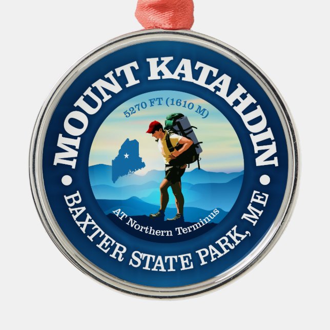 Mount Katahdin (C) Ornament Aus Metall (Vorne)