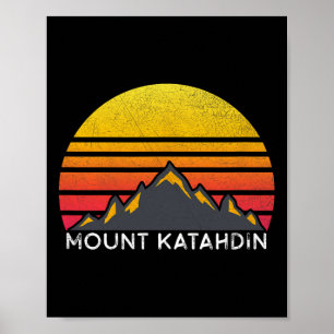 Mount Katahdin Maine Sonnenuntergang Wandern Vinta Poster