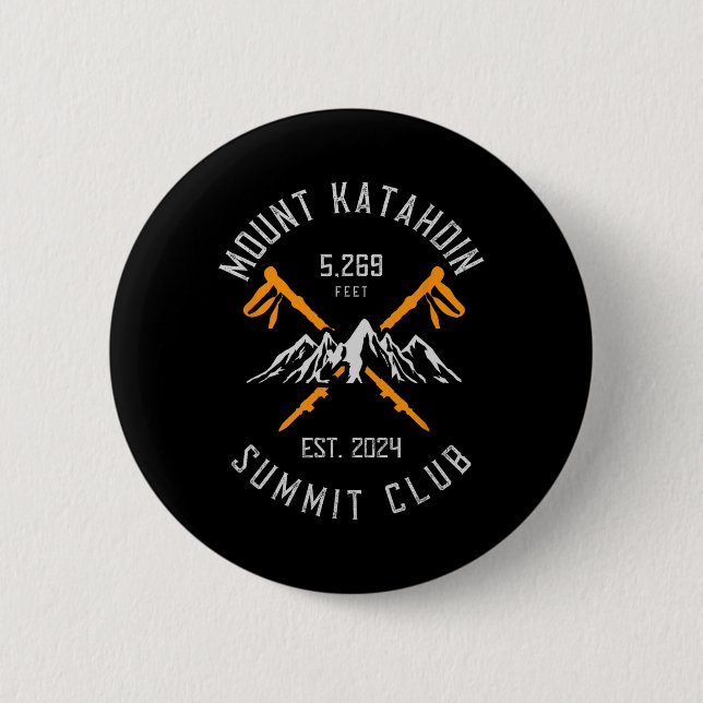 Mount Katahdin Mountain Hiking Est 2024  Button (Vorderseite)