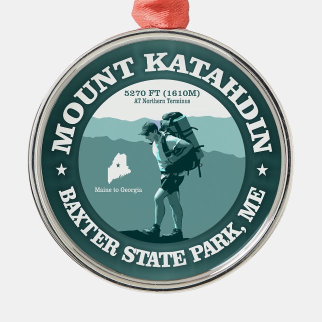 Mount Katahdin Ornament Aus Metall (Vorne)