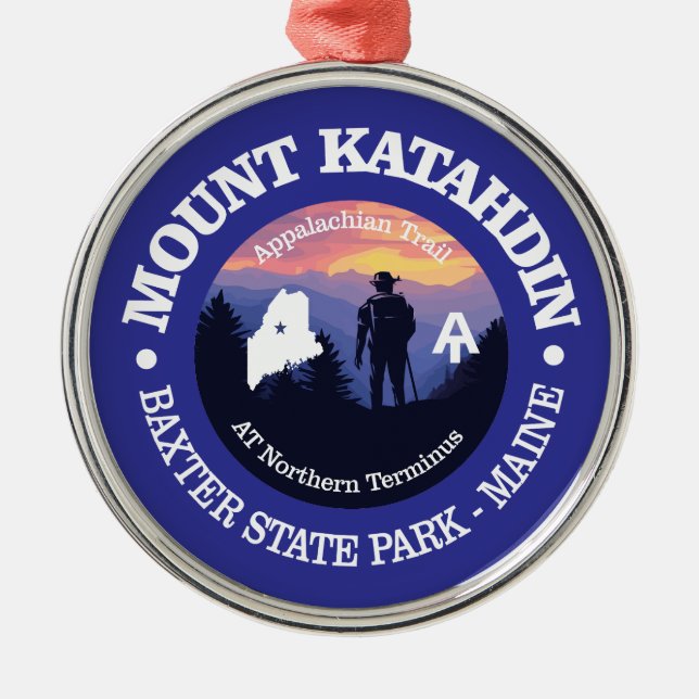Mount Katahdin (rd2) Ornament Aus Metall (Vorne)