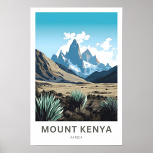 Mount Kenya Africa Travel Print Poster