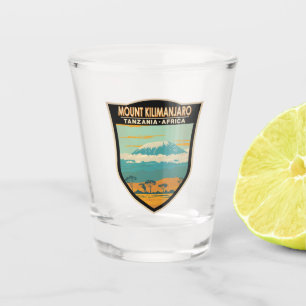 Mount Kilimandscharo Tansania Afrika Vintage Schnapsglas