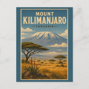 Mount Kilimandscharo Tansania Illustration Reise K Postkarte