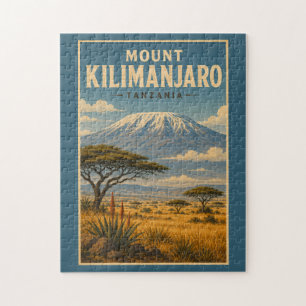 Mount Kilimandscharo Tansania Illustration Reise K Puzzle